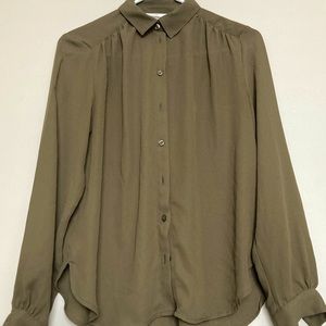 H&M Blouse. Size 2. Color: Olive green